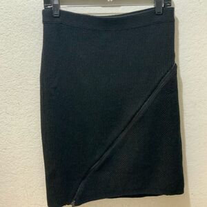 Etcetera ribbed  Pencil knit Skirt zipper accent  Black Career Work Womens S